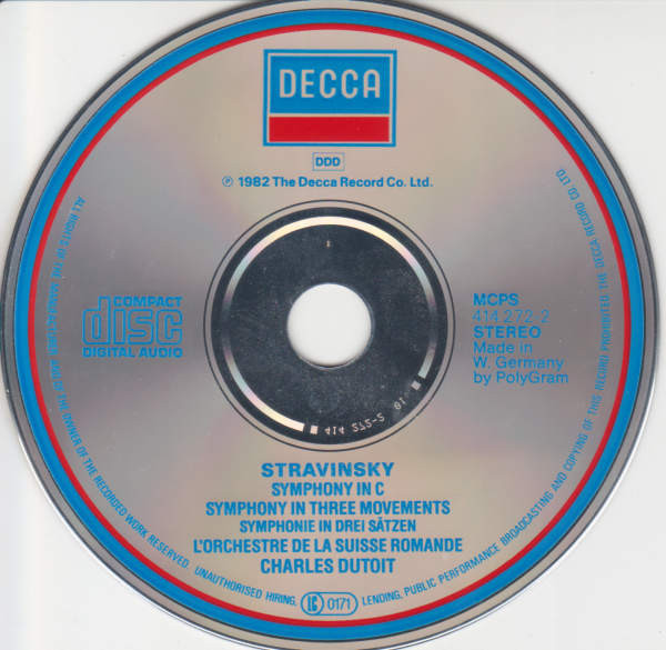Igor Stravinsky, L'Orchestre De La Suisse Romande, Charles Dutoit - Symphony In C / Symphony In Three Movements (CD, Album) (Near Mint (NM or M-)) - Image 3