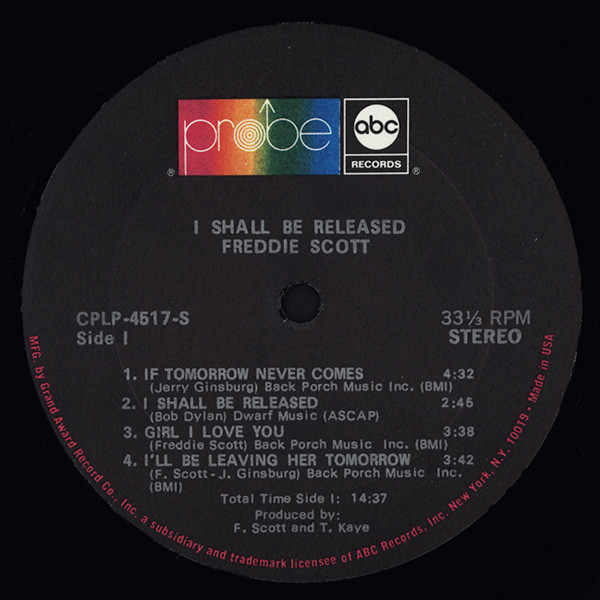 Freddie Scott (2) - I Shall Be Released (LP, Album) (Near Mint (NM or M-)) - Image 3