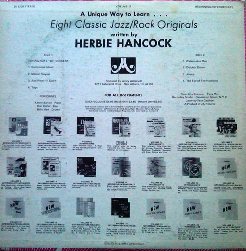 Jamey Aebersold - Herbie Hancock - Eight Classic Jazz/Rock Originals (LP) (Very Good Plus (VG+)) - Image 2