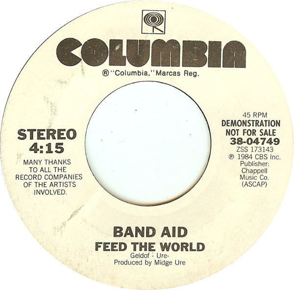 Band Aid - Do They Know It's Christmas? (7", Single, Promo, Pit) (Near Mint (NM or M-)) - Image 2