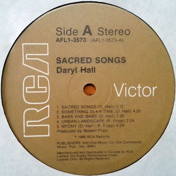 Daryl Hall - Sacred Songs (LP, Album) (Mint (M)) - Image 3