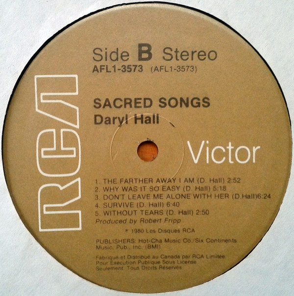 Daryl Hall - Sacred Songs (LP, Album) (Mint (M)) - Image 4