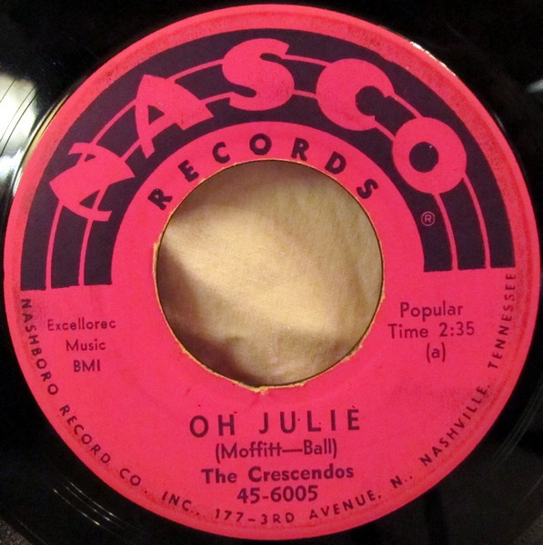 The Crescendos - Oh Julie (7", Single) (Very Good Plus (VG+))