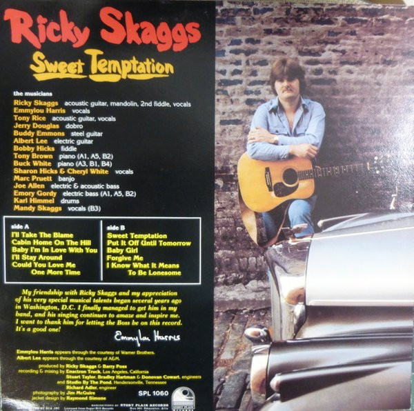 Ricky Skaggs - Sweet Temptation (LP, Album) (Mint (M)) - Image 2