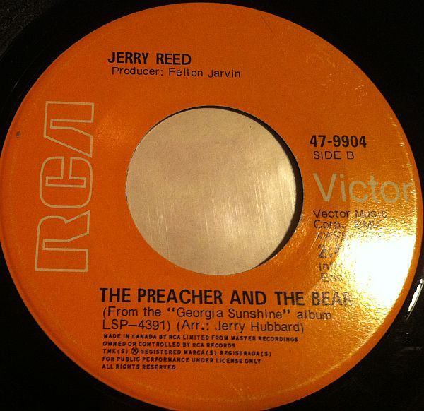 Jerry Reed - Amos Moses / The Preacher And The Bear (7", Single) (Near Mint (NM or M-)) - Image 2