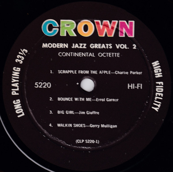 The Continental Jazz Octette - Modern Jazz Greats Vol. 2 (LP, Album, Mono) (Very Good (VG)) - Image 3