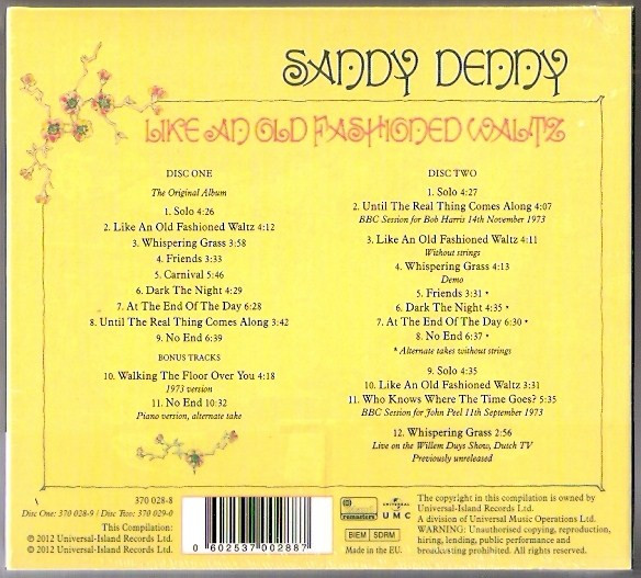Sandy Denny - Like An Old Fashioned Waltz (2xCD, Album, Dlx, RE, RM) (Near Mint (NM or M-)) - Image 2