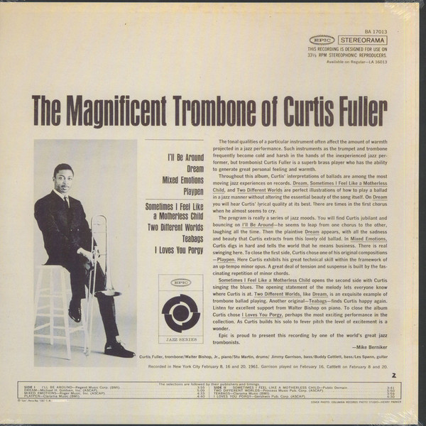 Curtis Fuller - The Magnificent Trombone Of Curtis Fuller (LP, Album, RE) (Near Mint (NM or M-)) - Image 2