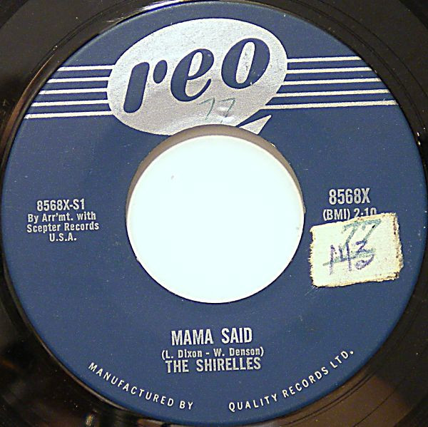 The Shirelles - Mama Said / Blue Holiday (7", Single) (Very Good Plus (VG+))