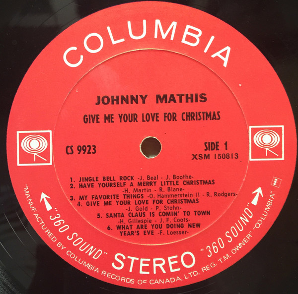 Johnny Mathis - Give Me Your Love For Christmas (LP, Album) (Mint (M)) - Image 3