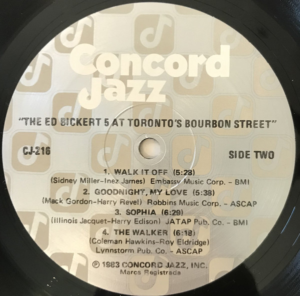 Ed Bickert 5 - At Toronto's Bourbon Street (LP, Album) (Very Good Plus (VG+)) - Image 3