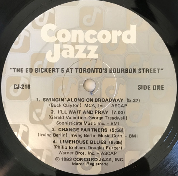 Ed Bickert 5 - At Toronto's Bourbon Street (LP, Album) (Very Good Plus (VG+)) - Image 4