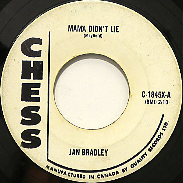 Jan Bradley - Mama Didn't Lie / Lovers Like Me (7", Single) (Very Good Plus (VG+))