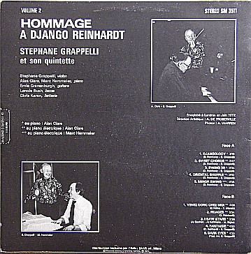 Stéphane Grappelli Quintet - Hommage À Django Reinhardt Volume 2 (LP, Album) (Very Good Plus (VG+)) - Image 2