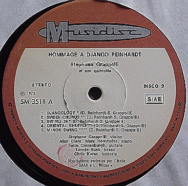 Stéphane Grappelli Quintet - Hommage À Django Reinhardt Volume 2 (LP, Album) (Very Good Plus (VG+)) - Image 3