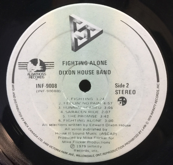 Dixon House Band - Fighting Alone (LP, Album) (Mint (M)) - Image 4