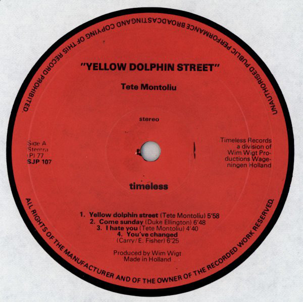Tete Montoliu - Yellow Dolphin Street (LP, Album) (Near Mint (NM or M-)) - Image 3