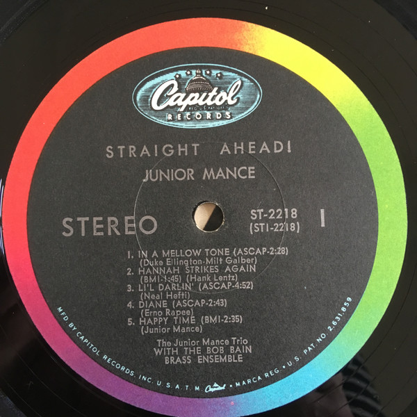 Junior Mance - Straight Ahead! (LP) (Very Good (VG)) - Image 3