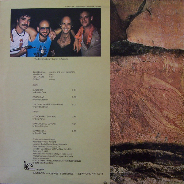 Dave Liebman Quartet Featuring Mike Nock - The Opal Heart (LP, Album) (Near Mint (NM or M-)) - Image 2