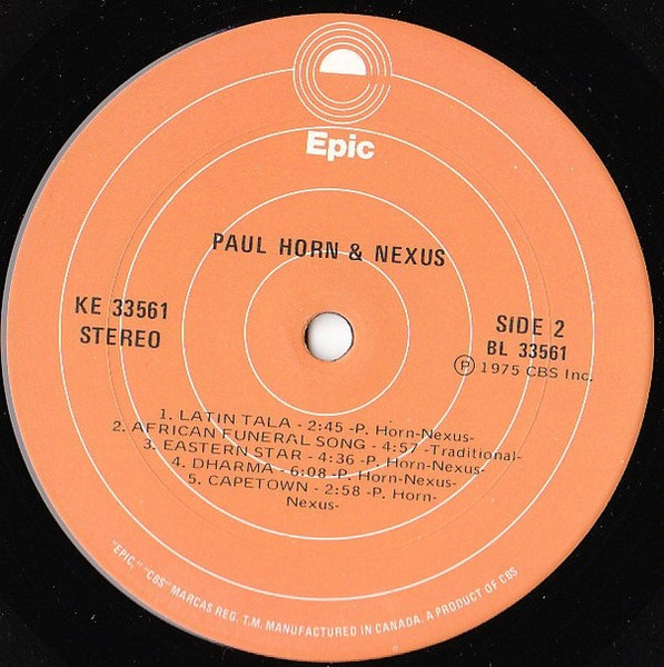 Paul Horn + Nexus (18) - Paul Horn + Nexus (LP, Album) (Very Good Plus (VG+)) - Image 3