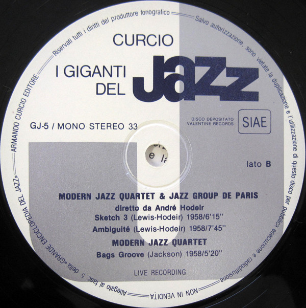 The Modern Jazz Quartet / John Lewis (2), Milt Jackson, Percy Heath, Connie Kay - I Giganti Del Jazz Vol. 5 (LP, Comp) (Near Mint (NM or M-)) - Image 5