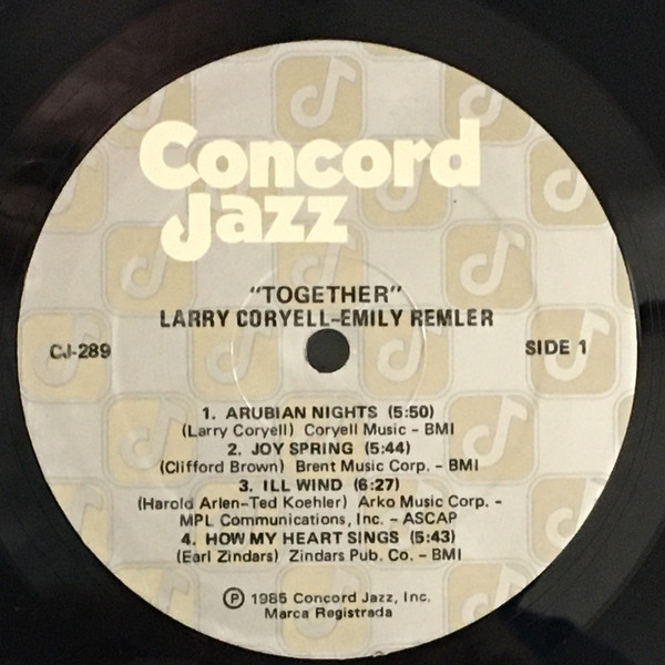 Larry Coryell & Emily Remler - Together (LP, Album) (Near Mint (NM or M-)) - Image 3