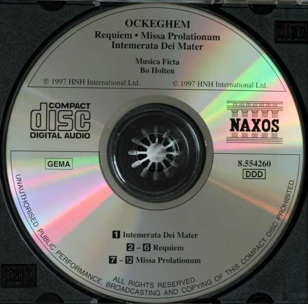 Ockeghem* - Musica Ficta, Bo Holten - Requiem / Missa Prolationum / Intemerata Dei Mater (CD) (Near Mint (NM or M-)) - Image 3