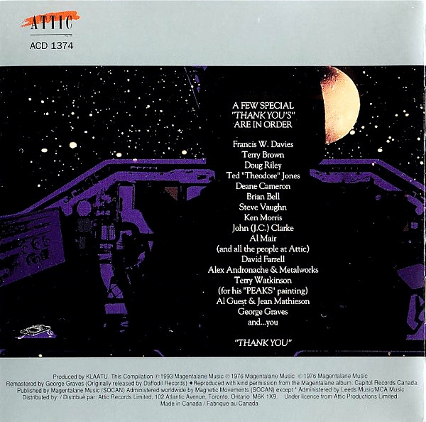 Klaatu - Peaks (CD, Comp, RM) (Near Mint (NM or M-)) - Image 2
