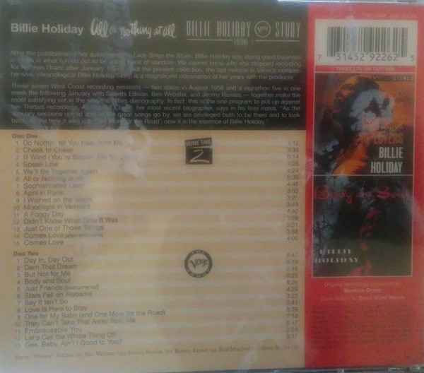 Billie Holiday - All Or Nothing At All (2xCD, Comp) (Near Mint (NM or M-)) - Image 2