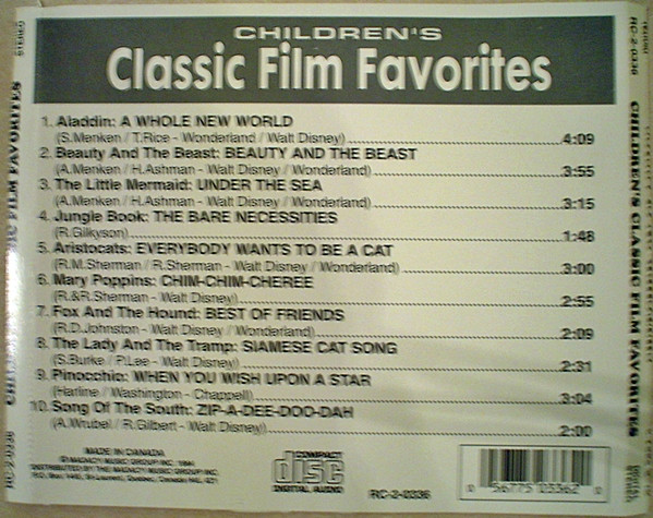 Starlite Orchestra & Singers - Children's Classic Film Favorites (CD, Album) (Mint (M)) - Image 2