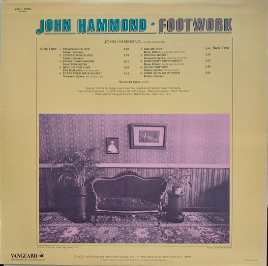John Hammond* - Footwork (LP, Album) (Very Good Plus (VG+)) - Image 2