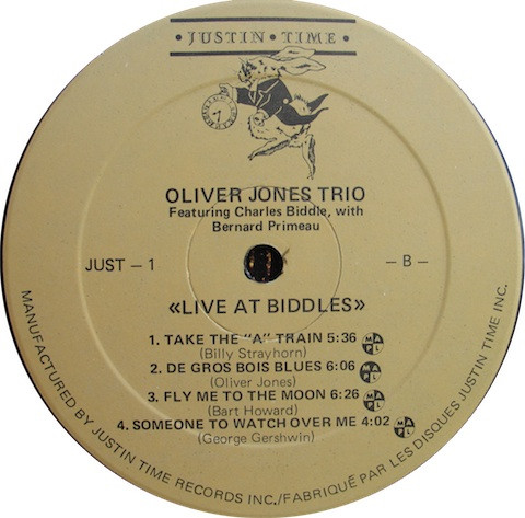 Oliver Jones Trio - Live At Biddles (LP, Album) (Very Good Plus (VG+)) - Image 4