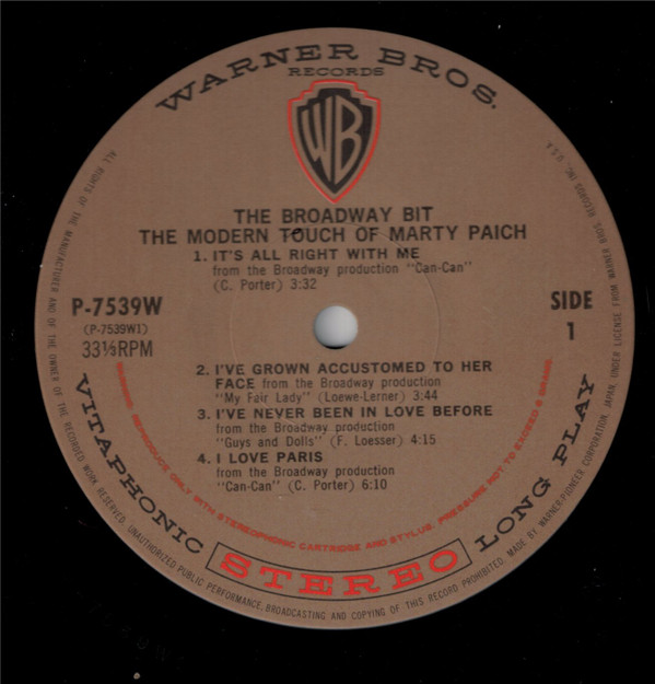 Marty Paich - The Modern Touch Of Marty Paich - The Broadway Bit (LP, Album, RE, wit) (Near Mint (NM or M-)) - Image 5