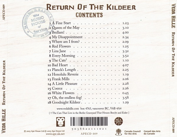 Veda Hille - Return Of The Kildeer (CD, Album, M/Print) (Near Mint (NM or M-)) - Image 2