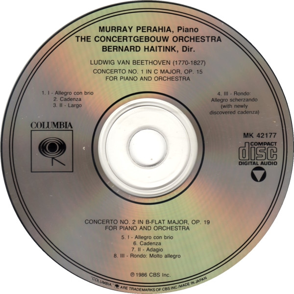 Steve Rogers - Murray Perahia, Concertgebouworkest, Bernard Haitink - Piano Concertos Nos. 1 & 2 (CD, Album) (Near Mint (NM or M-)) - Image 3