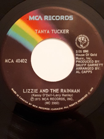 Tanya Tucker - Lizzie And The Rainman / Traveling Salesman (7", Single) (Very Good Plus (VG+))