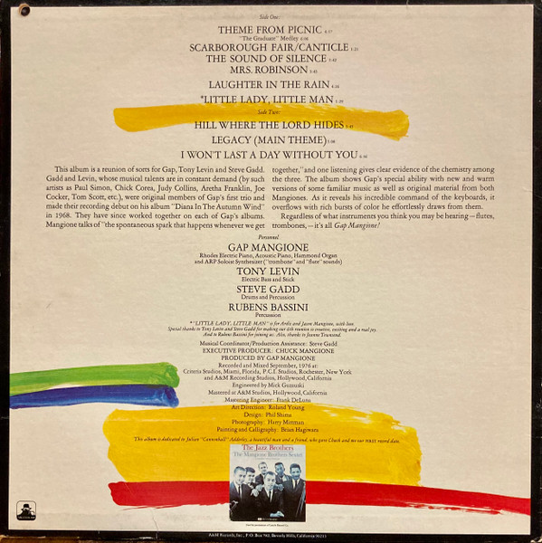 Gap Mangione - Gap Mangione ! (LP, Album, Promo) (Near Mint (NM or M-)) - Image 2