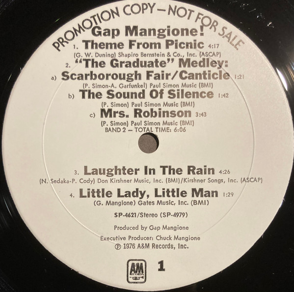 Gap Mangione - Gap Mangione ! (LP, Album, Promo) (Near Mint (NM or M-)) - Image 3