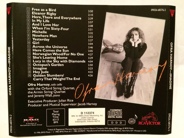 Ofra Harnoy - Imagine (CD, Album, Club) (Near Mint (NM or M-)) - Image 2
