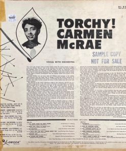 Alternative view of Carmen McRae - Torchy! (LP, Mono) (Very Good Plus (VG+))