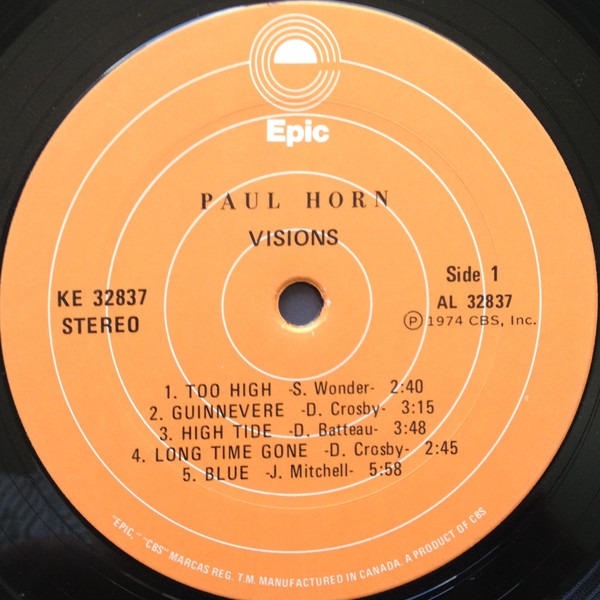 Paul Horn - Visions (LP, Album) (Near Mint (NM or M-)) - Image 3