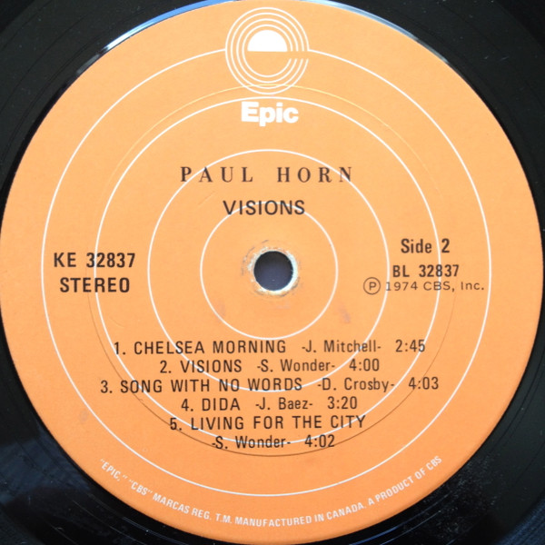 Paul Horn - Visions (LP, Album) (Near Mint (NM or M-)) - Image 4