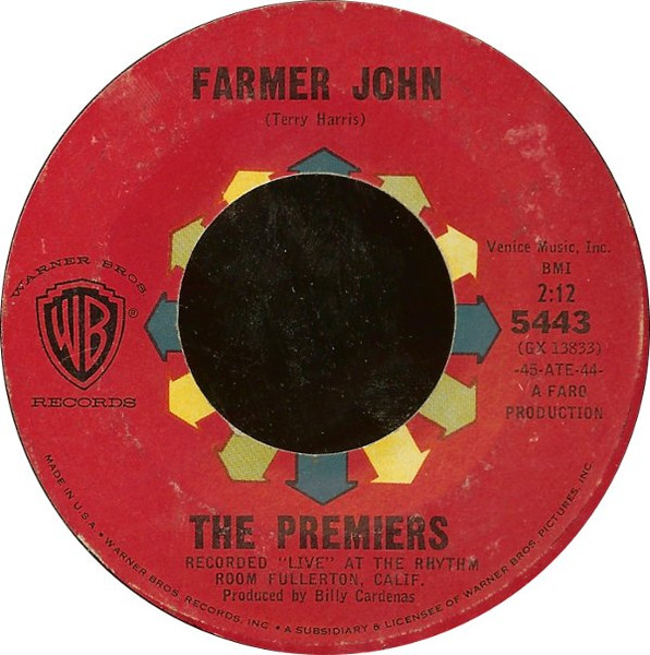 The Premiers - Farmer John / Duffy's Blues (7", Single) (Very Good Plus (VG+))