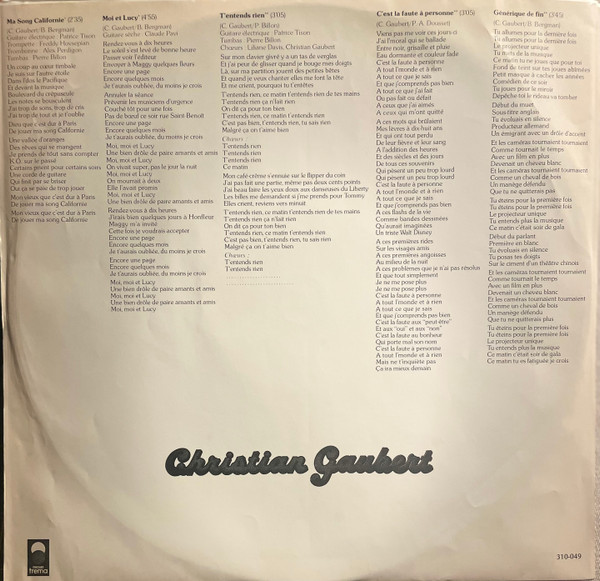 Christian Gaubert - Christian Gaubert (LP) (Mint (M)) - Image 4