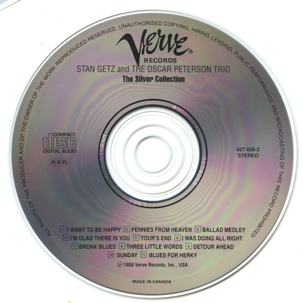 Stan Getz And The Oscar Peterson Trio - Stan Getz And The Oscar Peterson Trio (CD, Album, RE, RM) (Near Mint (NM or M-)) - Image 3