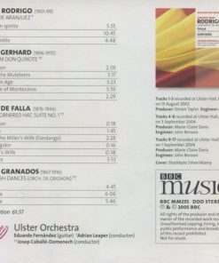 Alternative view of Rodrigo* / Falla* / Gerhard* - Eduardo Fernandez*, Ulster Orchestra, Josep Caballé-Domenech, Adrian Leaper - Concierto De Aranjuez / The Three-Cornered Hat Suite No. 1 / Dances From Don Quixote (CD, Album) (Near Mint (NM or M-))