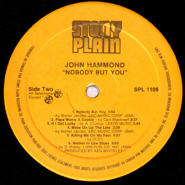 John Hammond* - Nobody But You (LP, Album) (Very Good Plus (VG+)) - Image 4