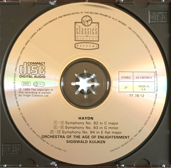 Haydn*, Orchestra Of The Age Of Enlightenment, Sigiswald Kuijken - Symphonies No. 82 L'Ours / No. 83 La Poule / No. 84 (CD, Album) (Near Mint (NM or M-)) - Image 3