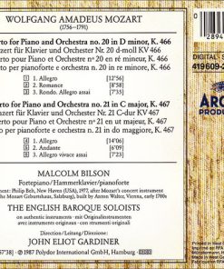 Alternative view of Wolfgang Amadeus Mozart - Malcolm Bilson • The English Baroque Soloists • John Eliot Gardiner - Piano Concertos Nos. 20 & 21 (CD) (Near Mint (NM or M-))