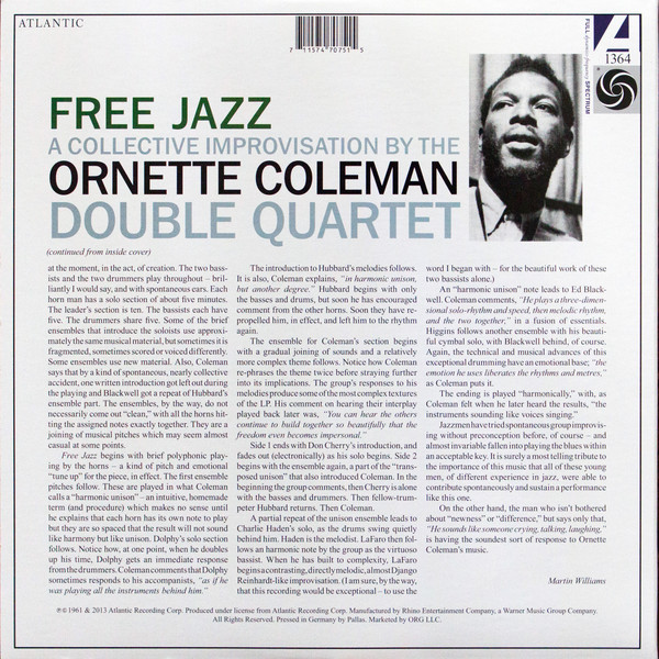 The Ornette Coleman Double Quartet - Free Jazz (2x12", Album, RE, 180) (Mint (M)) - Image 2